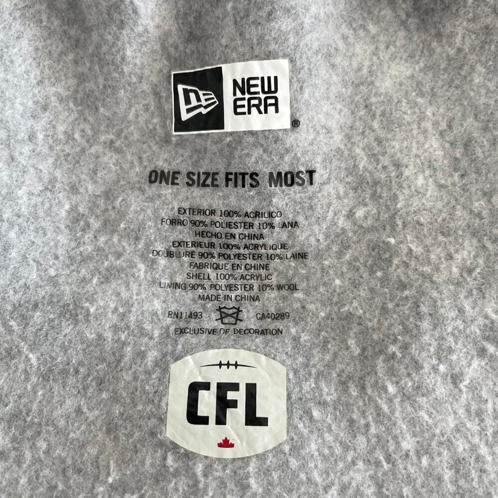 New Era CFL BC Lions Athletic Fleece Lined Knit Acrylic Hat Black & Orange Sz OS - Picture 7 of 8